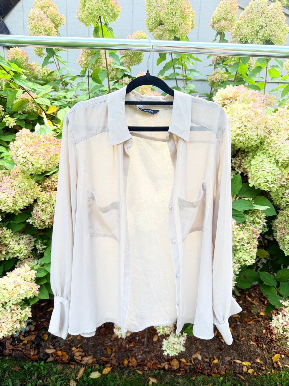 Zara Light Beige Men's Button-Down Shirt